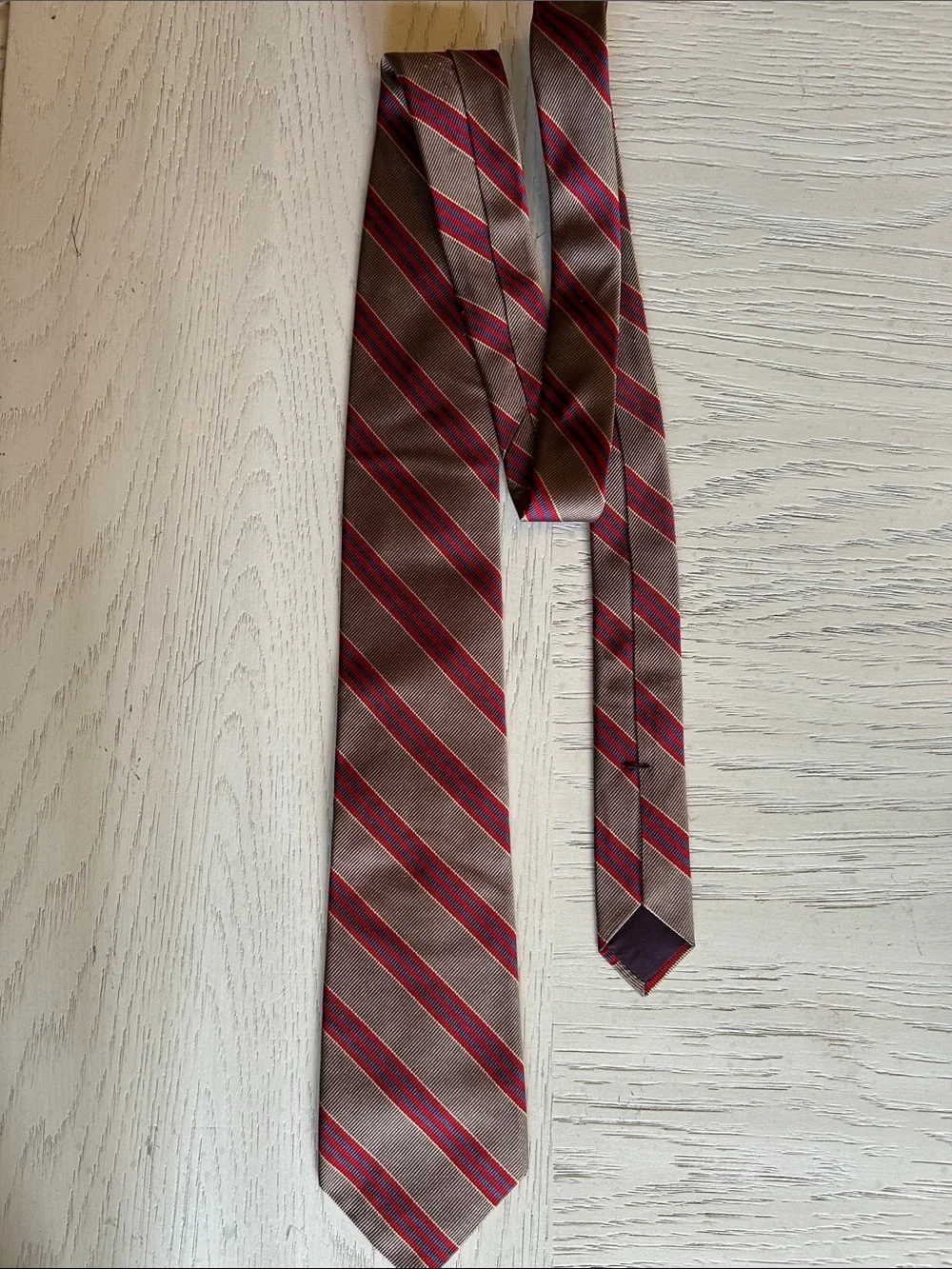 Lands' End Charter Collection Hand Sewn Striped Silk Tie